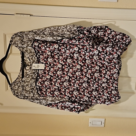 Lane Bryant Tops - Lane Bryant NWT Black and pink floral blouse size 18/20